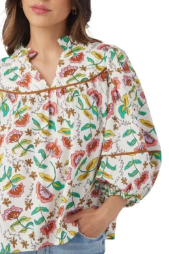 Crosby By Mollie Burch Blouses- Rosie Top Woodcut Floral