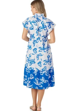 Crosby By Mollie Burch Midi- Watts Dress Park Foral Mix