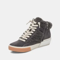 Dolce Vita Sneaker- Zilvia Plush Sneakers Anthracite Suede