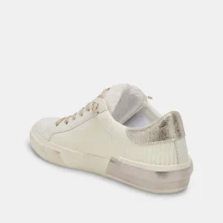 Dolce Vita Sneaker- Zina Plush White Sliced Leather