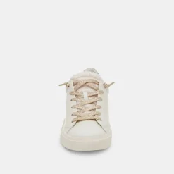Dolce Vita Sneaker- Zina Plush White Sliced Leather