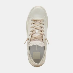 Dolce Vita Sneaker- Zina Plush White Sliced Leather