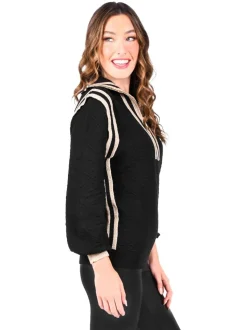 Emily McCarthy Sweaters- Poppy Pullover Sweater Black Monogram