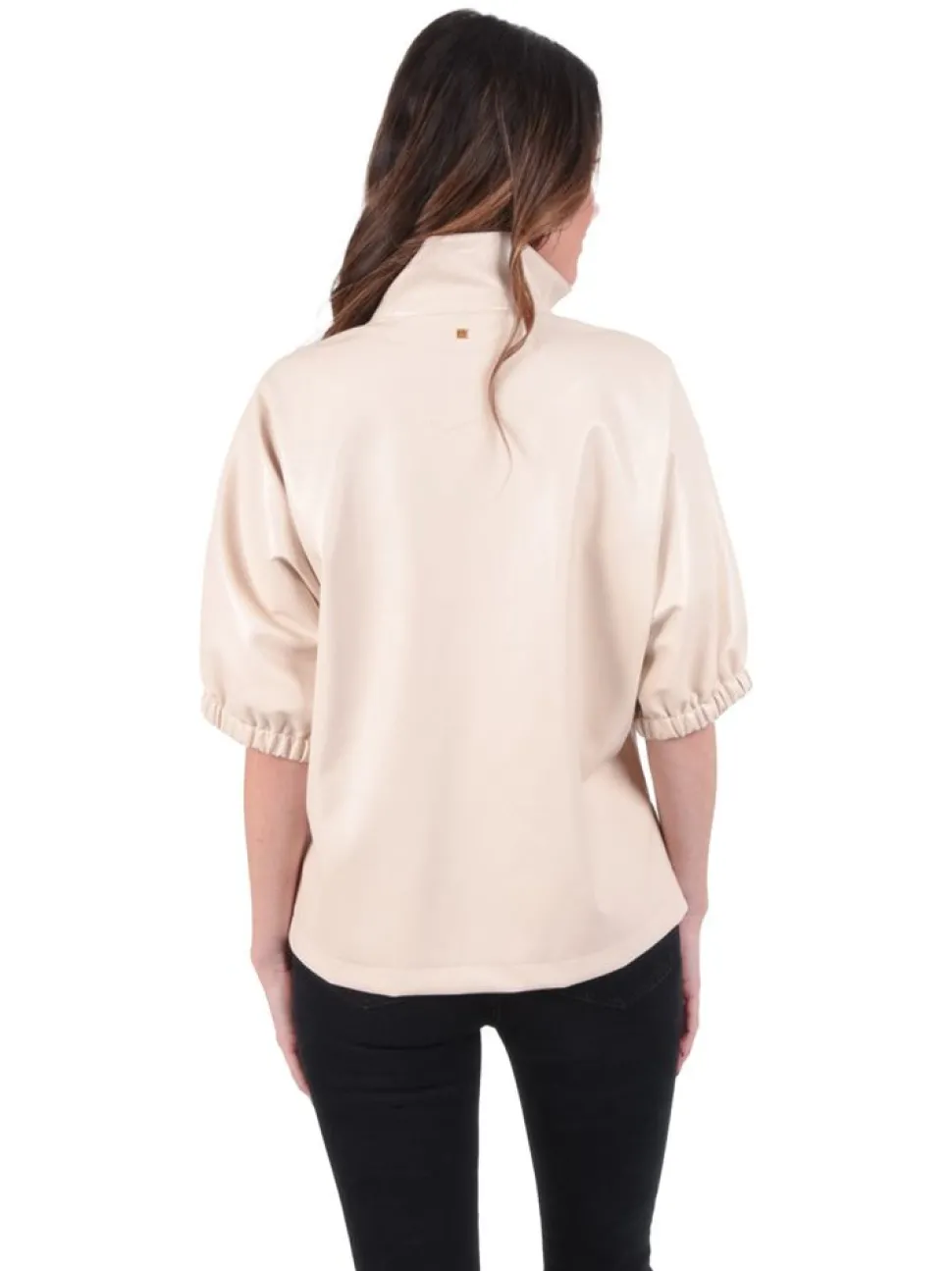 Emily McCarthy Blouses- Poppy Top Sandshell Vegan Leather