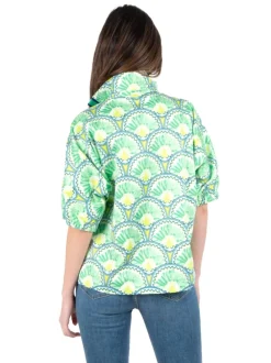 Emily McCarthy Blouses- Poppy Top Deco Palm