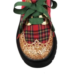 Irregular Choice Loafers/Oxfords- Smart N Spiffy Christmas Plaid
