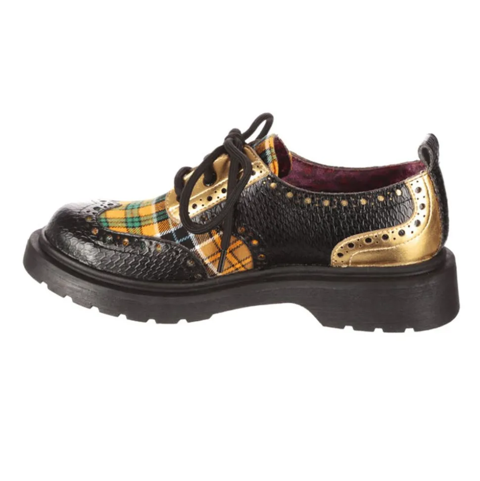 Irregular Choice Loafers/Oxfords- Smart N Spiffy Gold