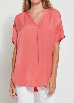 Lysse Blouses- Stevie Top Coral Touch
