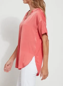 Lysse Blouses- Stevie Top Coral Touch