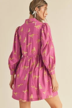 &Merci Mini-&Merci Cheetah Print Button Down Dress