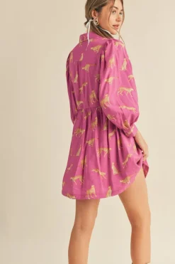 &Merci Mini-&Merci Cheetah Print Button Down Dress