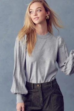 &Merci Blouses-&Merci James Stripe Texturepullover