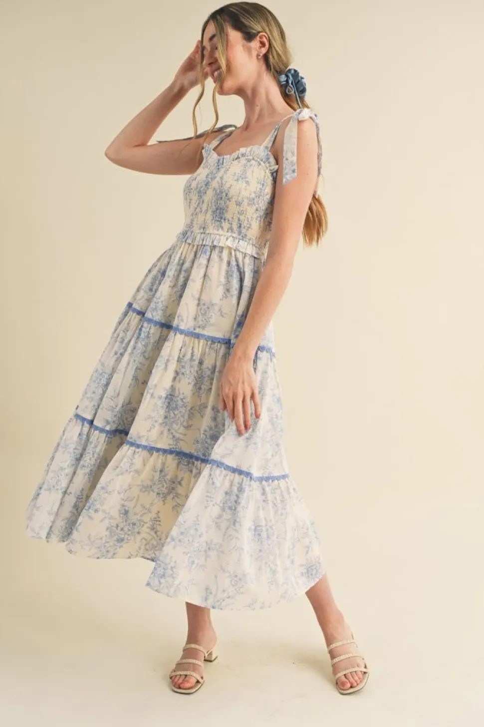 &Merci Midi-&Merci Marlin Smocked Bodice Dress