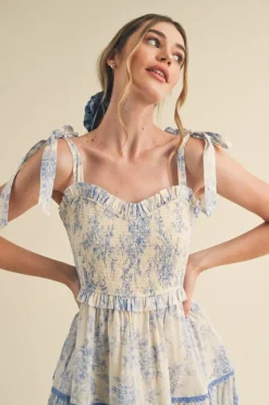 &Merci Midi-&Merci Marlin Smocked Bodice Dress