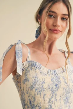 &Merci Midi-&Merci Marlin Smocked Bodice Dress