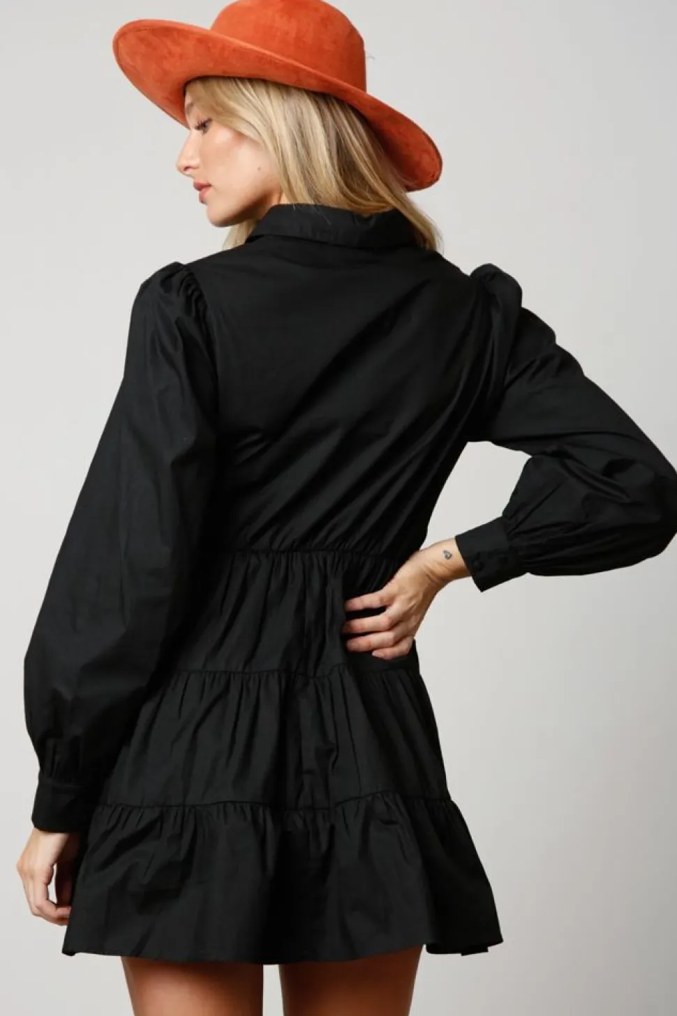 Peach Love California Mini- Star Sequin Patch Shirt Dress