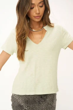 Project Social T T-Shirts- Plata Notched Tee Mint Macha