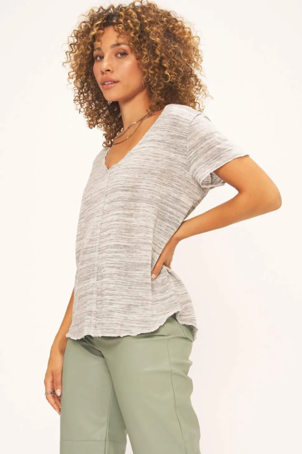 Project Social T T-Shirts- Wearever Marled Tee Oceanmist