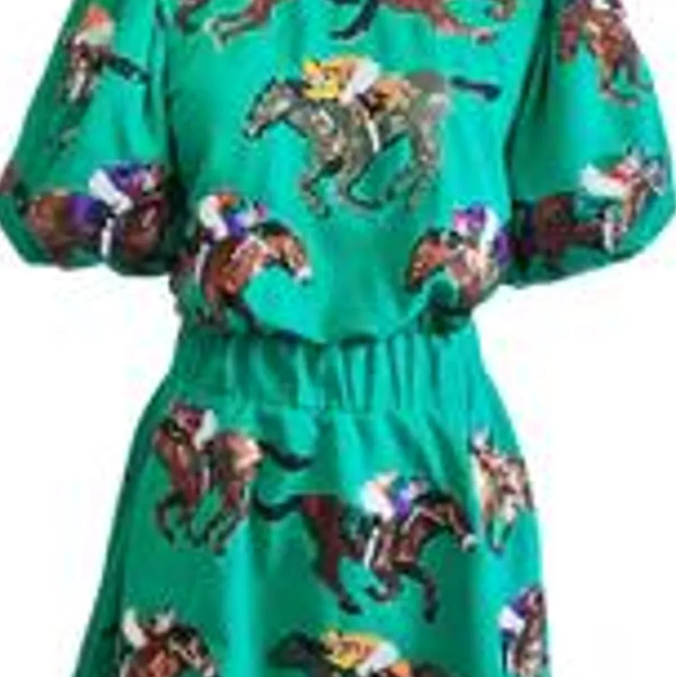 Queen of Sparkles Mini- Green Horse & Jockey Dress
