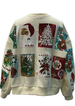 Queen of Sparkles Sweatshirts- White Christmas Card Sweatshirt