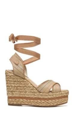 Sam Edelman Wedge- Vaughn Ankle Wrap Espadrille Platform Wedge Sandal