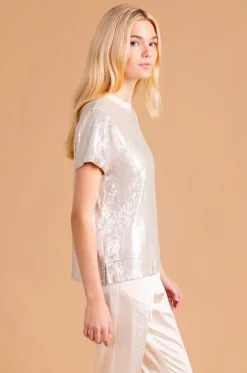 S'edge Apparel Blouses-S'Edge Apparel Ava Top Marshmallow