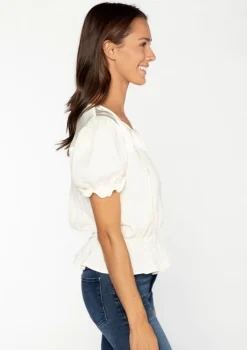 S'edge Apparel Blouses-S'Edge Apparel Mila Top In Frosting