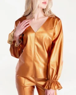 S'edge Apparel Blouses-S'Edge Apparel Murphy Top Copper