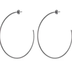 Sheila Fajl Jewelry- Jillian Hoops Gun Metal