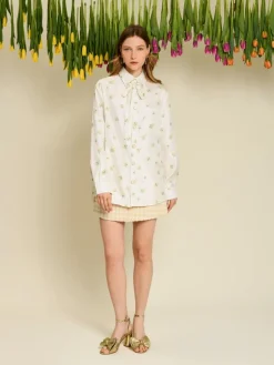 Sister Jane Blouses- Ditsy Pick Shirt - Pearled Ivory