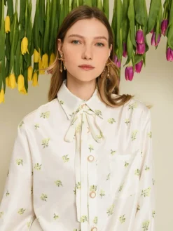 Sister Jane Blouses- Ditsy Pick Shirt - Pearled Ivory