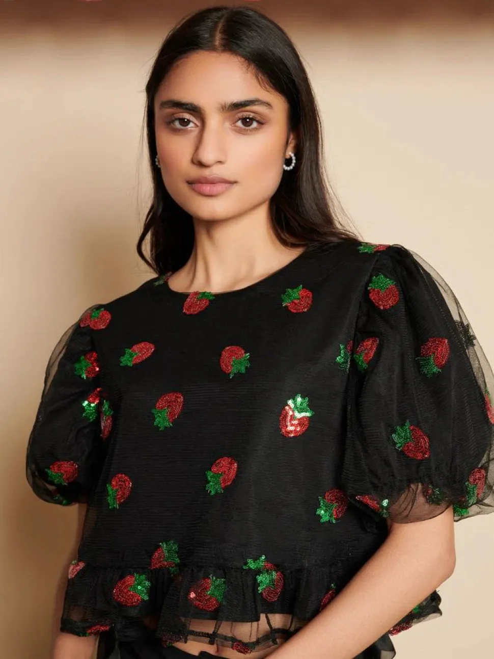 Sister Jane Blouses- Strawberry Sequin Top