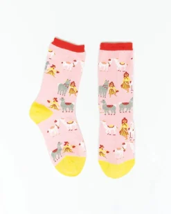 Sock Candy Socks And Tights- Girl With Llama Kawaii Sock