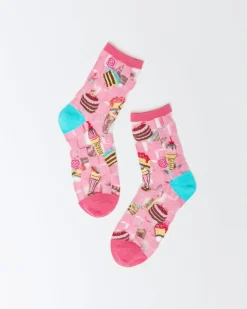 Sock Candy Socks And Tights- Retro Sweets Sheer Crew Sock