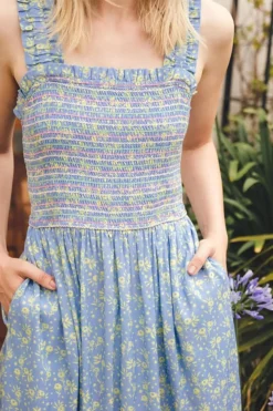 Sugarhill Brighton Midi- Ember Shirred Sundress Star Meadow