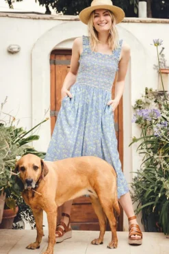 Sugarhill Brighton Midi- Ember Shirred Sundress Star Meadow