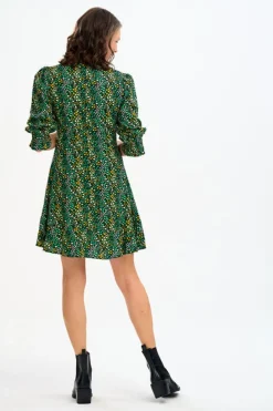 Sugarhill Brighton Mini- Lorelei Dress - Black/Green, Ditsy Floral