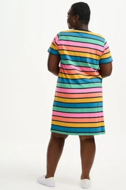 Sugarhill Brighton Mini- Sia T-Shirt Dress - Multi, Beach Hut Stripes