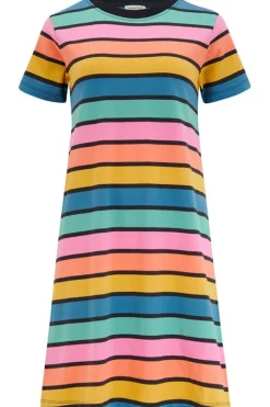 Sugarhill Brighton Mini- Sia T-Shirt Dress - Multi, Beach Hut Stripes